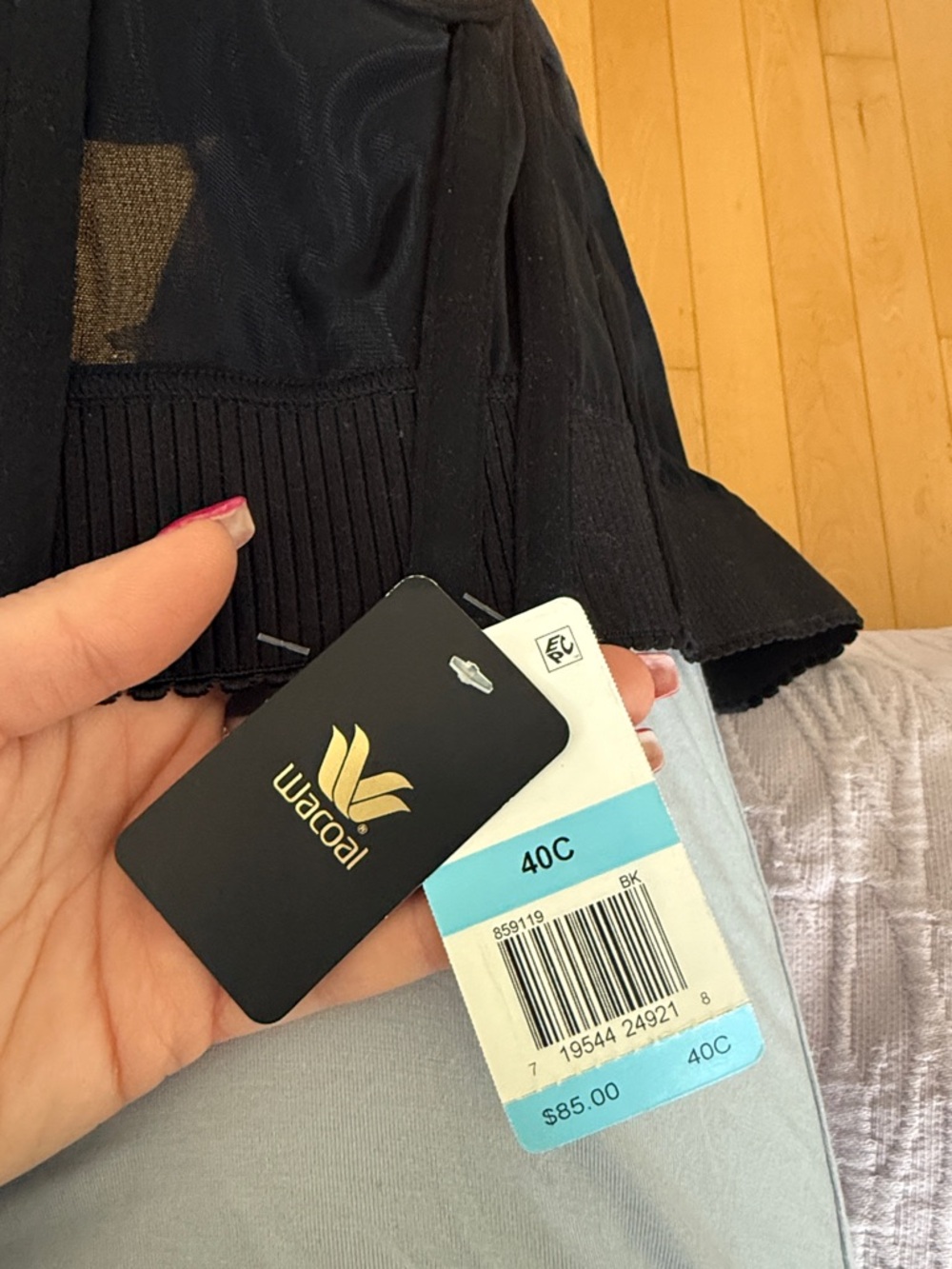 NWT Wacoal Black Strapless Longline Bra Corset - Picture 5 of 5